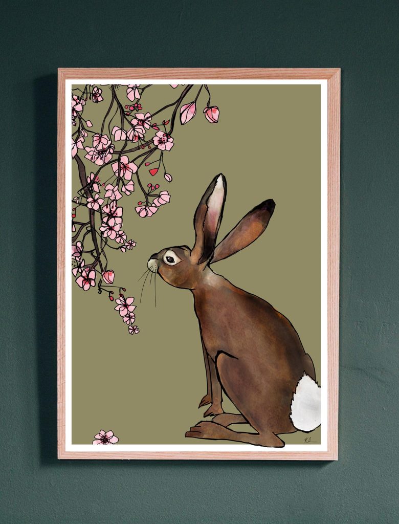 Fine Art Print Moonlit Hare Fine Art Print By Katie Cardew