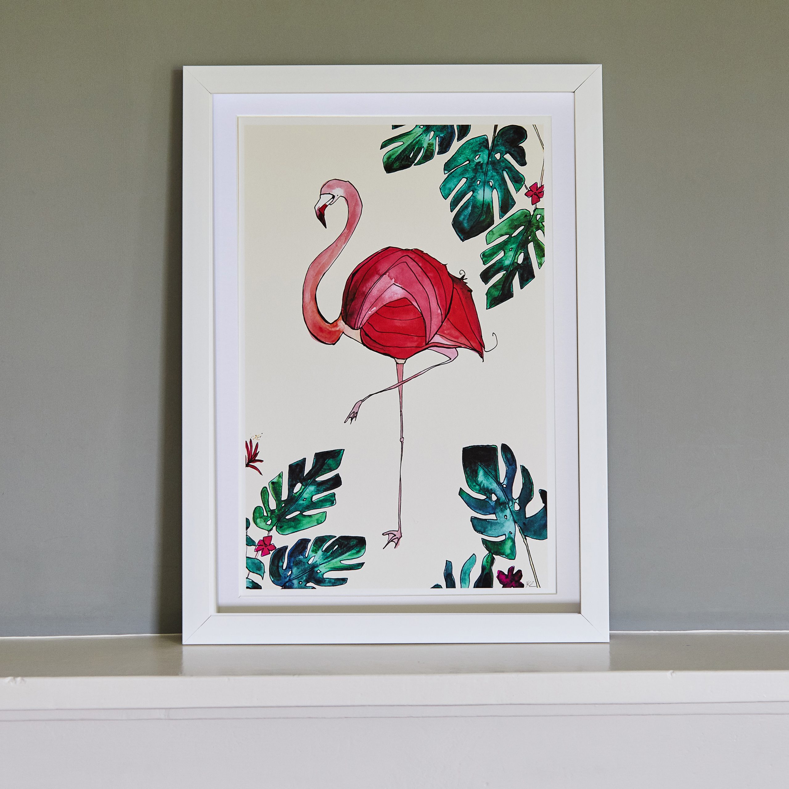 Flamingo Deliciosa (right) fine art print by Katie cardew Illustrations