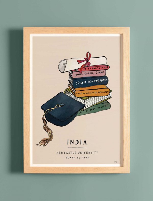 katie cardew personalised graduation fine art print