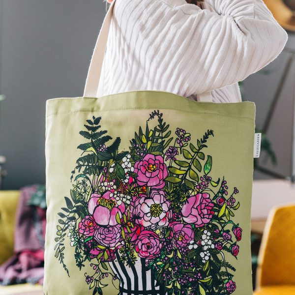 Tote Bag - Peony - by Katie Cardew