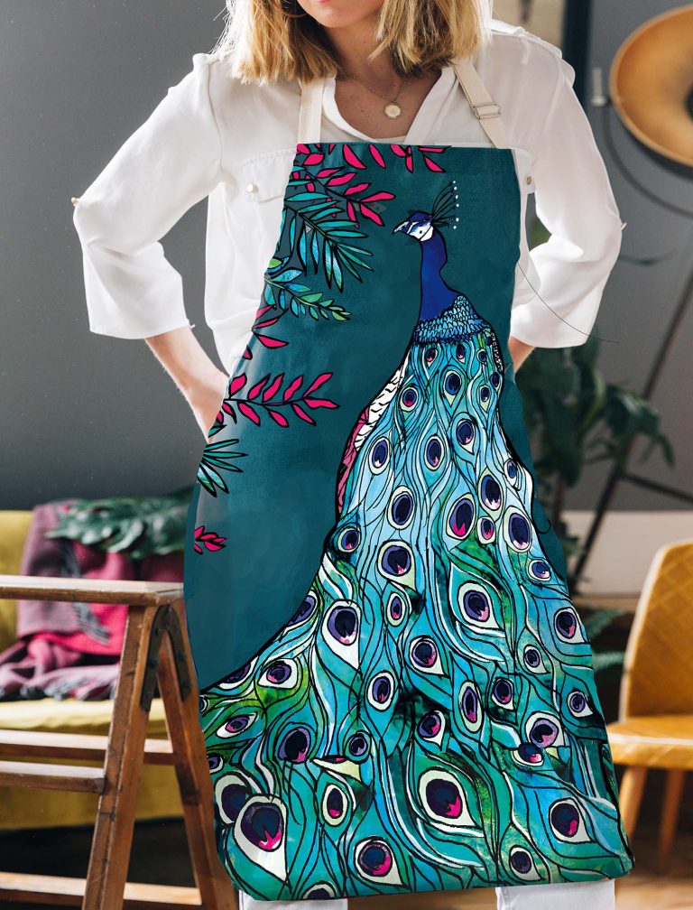 Tea Towel Peacock By Katie Cardew 1090