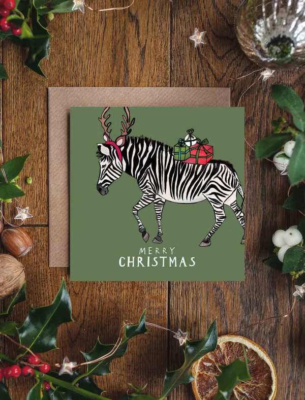 Christmas Zebra christmas card pack