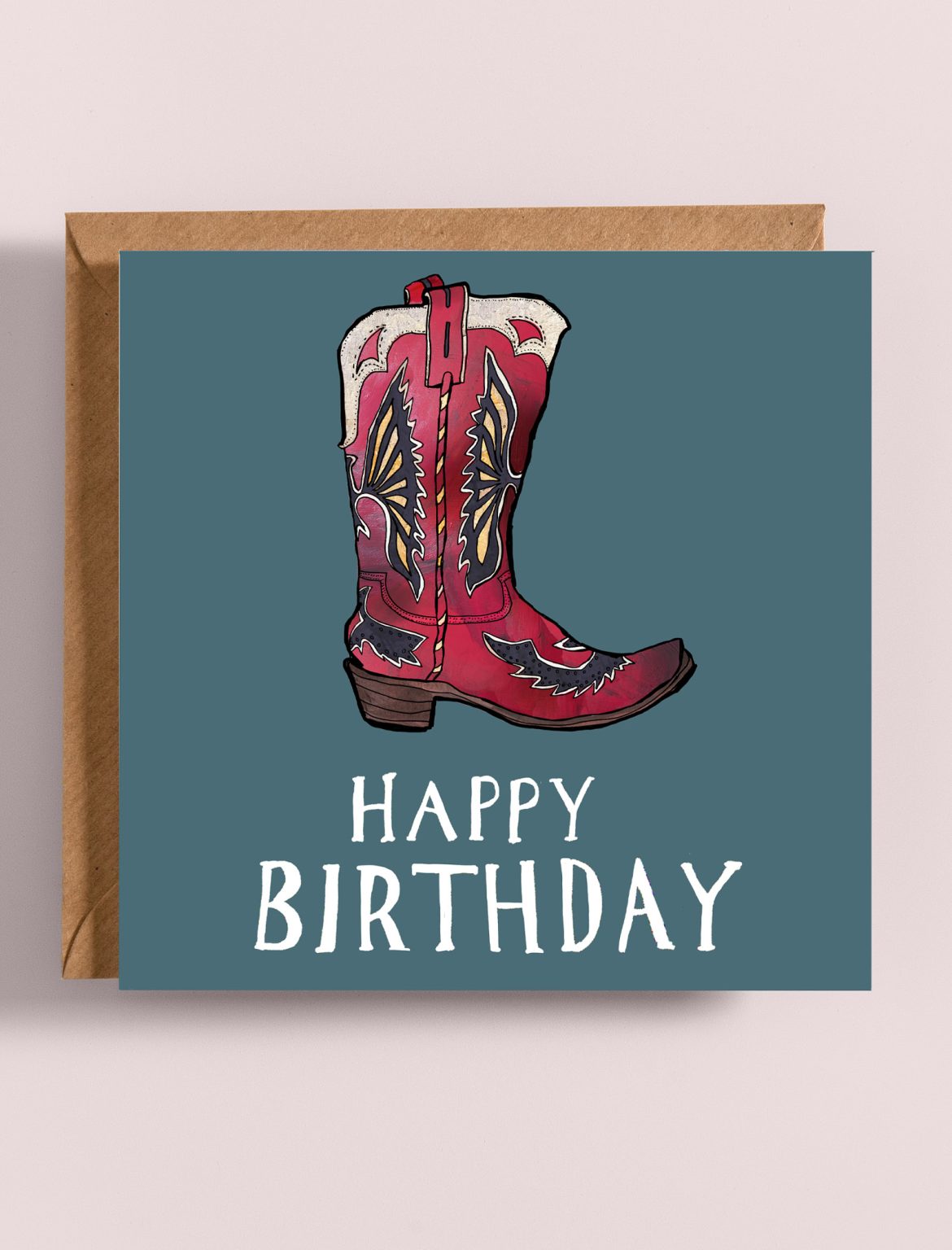 Greeting Card Birthday Cowboy - Katie Cardew Illustrations